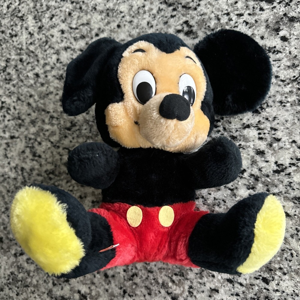 VINTAGE 1980's Walt Disney MICKEY MOUSE 10" Plush STUFFED ANIMAL TOY #3